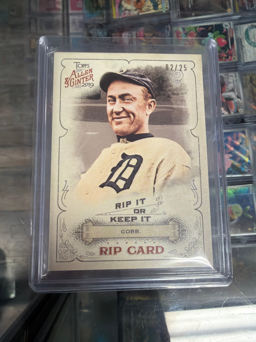 2019 Topps Allen & Ginter Ty Cobb Rip Card RIP-19 #02/25 UNRIPPED Tigers SSP
