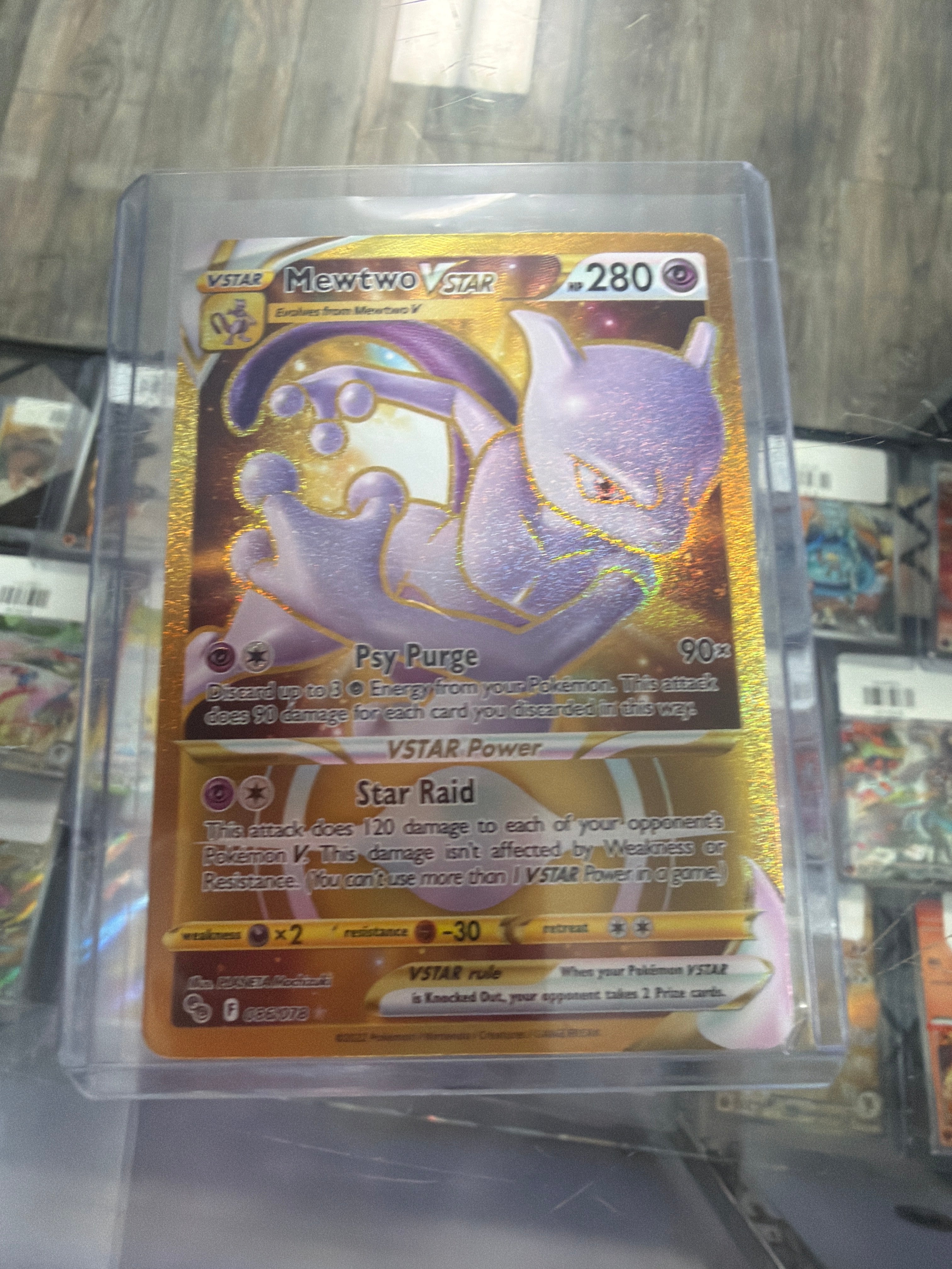 Pokemon Go TCG Mewtwo VStar Gold Secret Rare 086/078 NM Pack Fresh