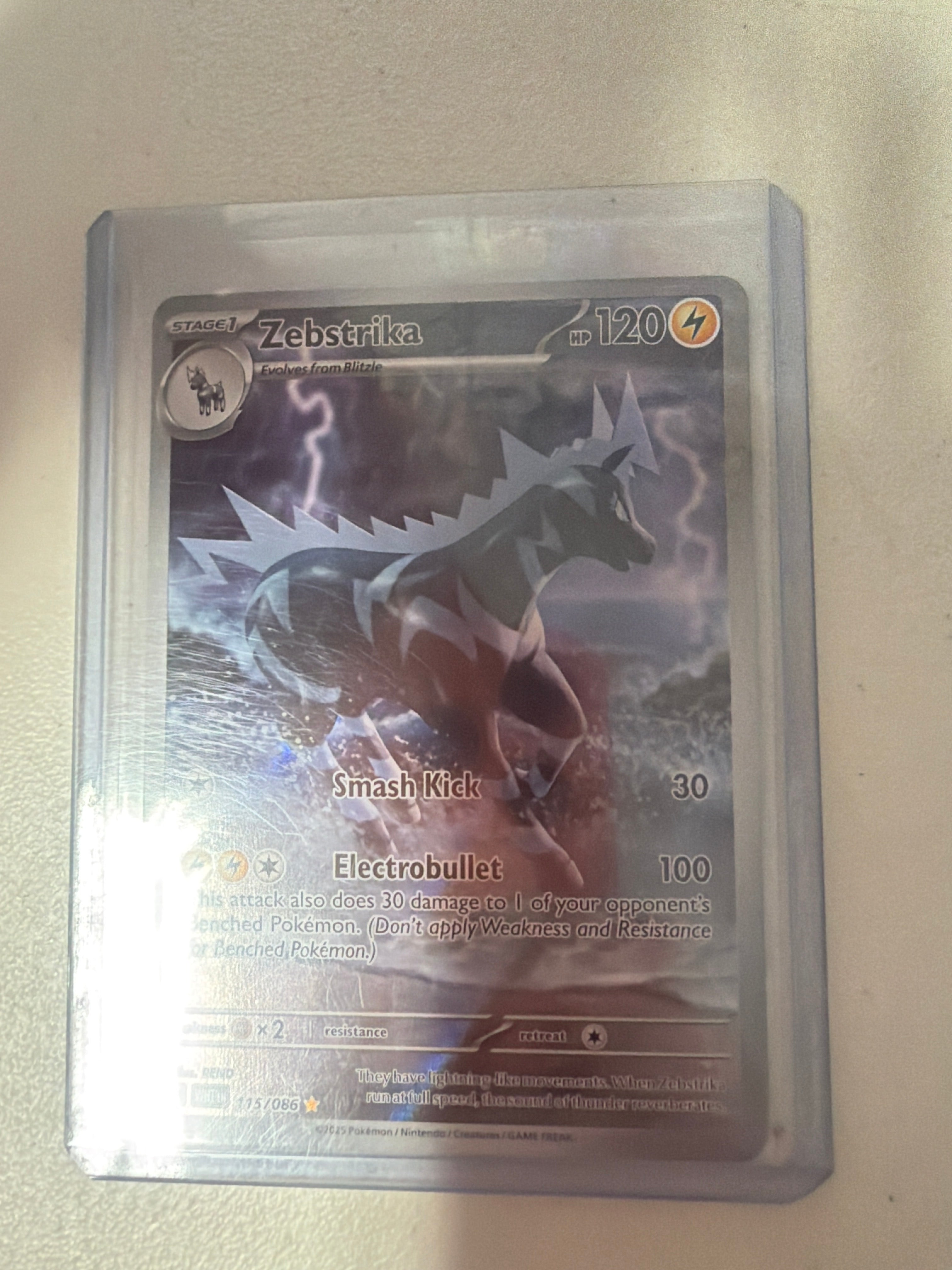 Pokemon | Zebstrika 115/086 Illustration Rare White Flare Pokemon Near Mint