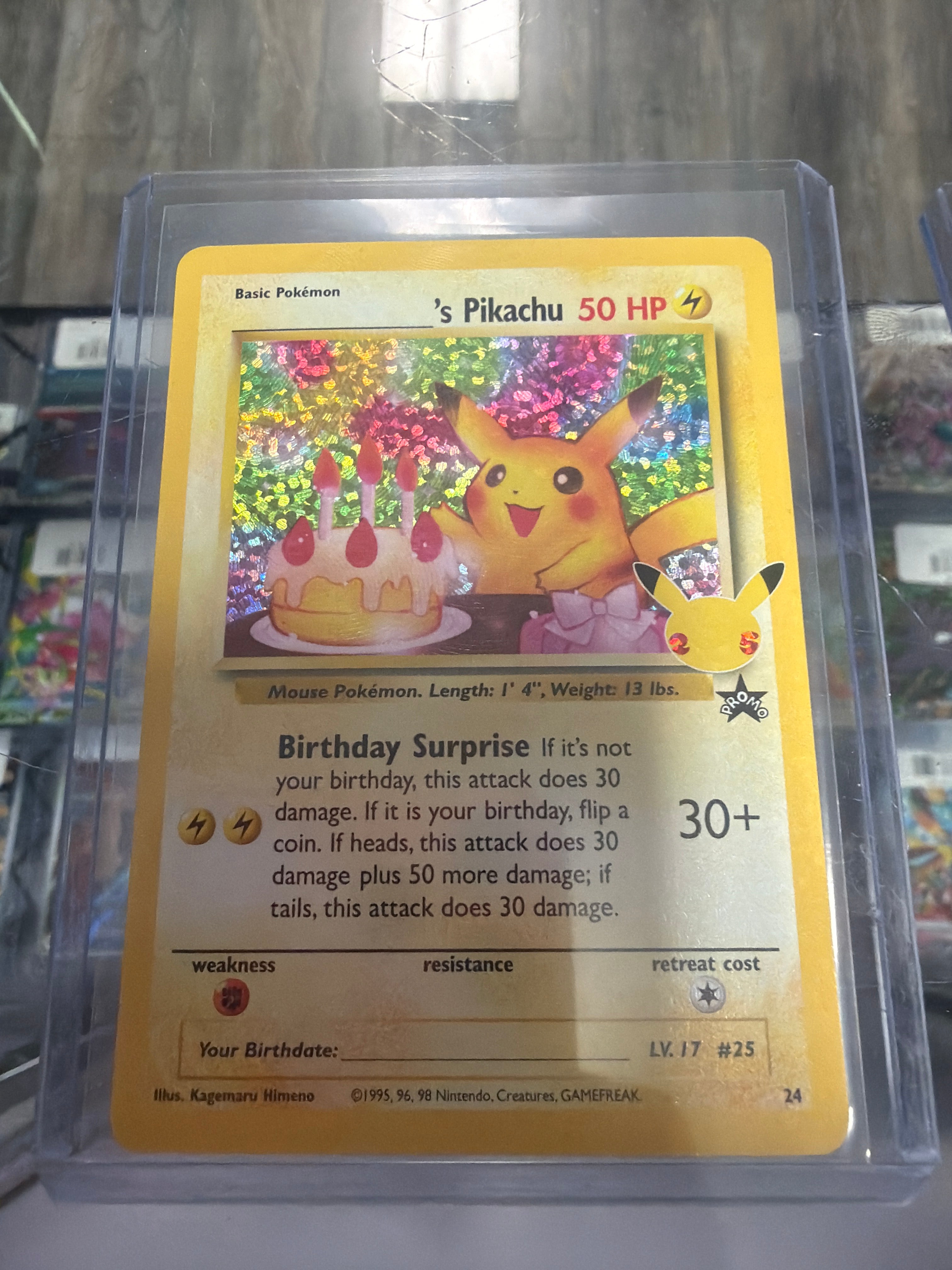 ___'s Pikachu Birthday 24/53 Celebrations Classic Collection NM Holofoil Pokemon