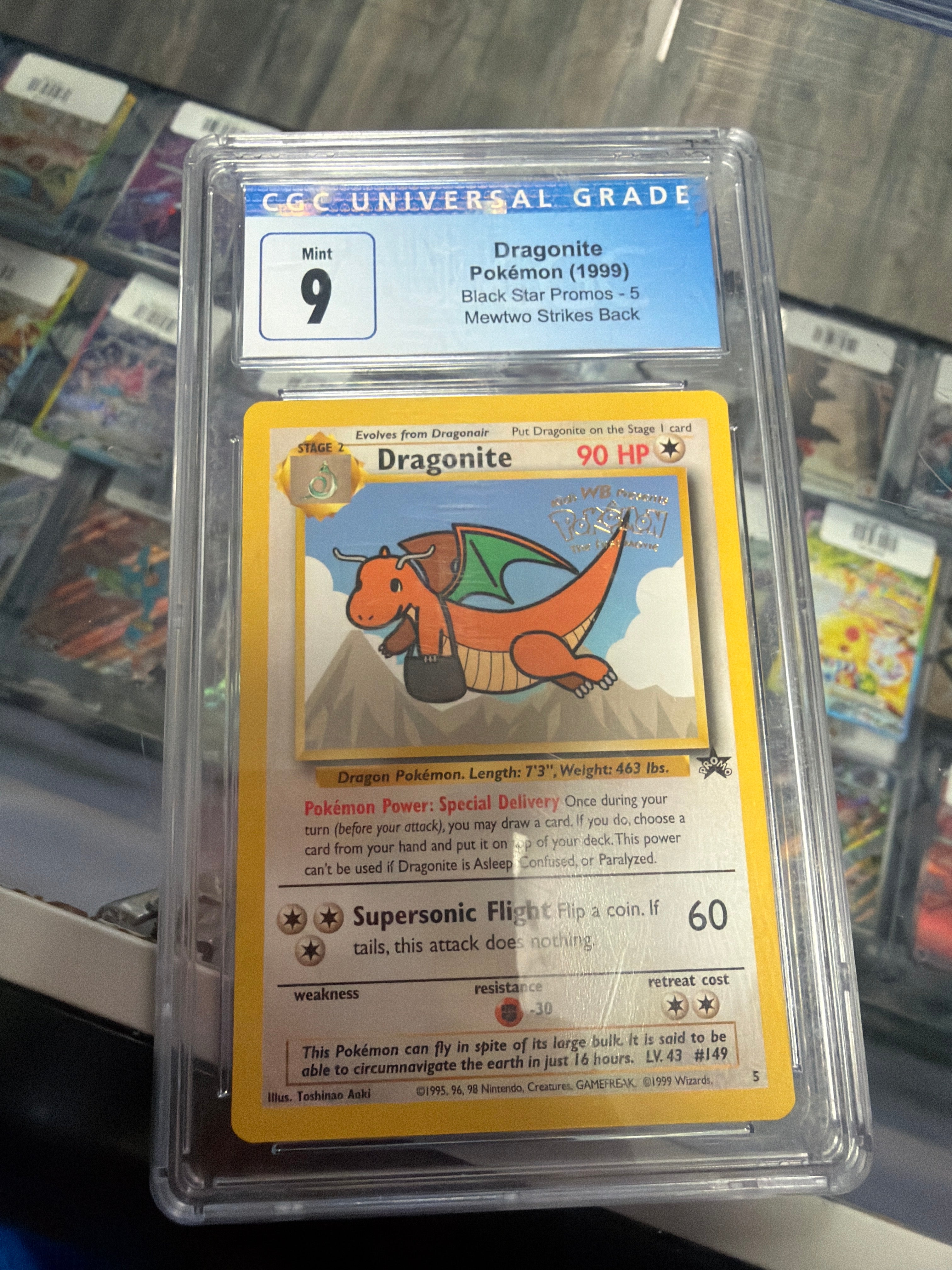 CGC MINT 9 Dragonite Pokémon (1999) Black Star Promo - 5 Mewtwo Strikes Back