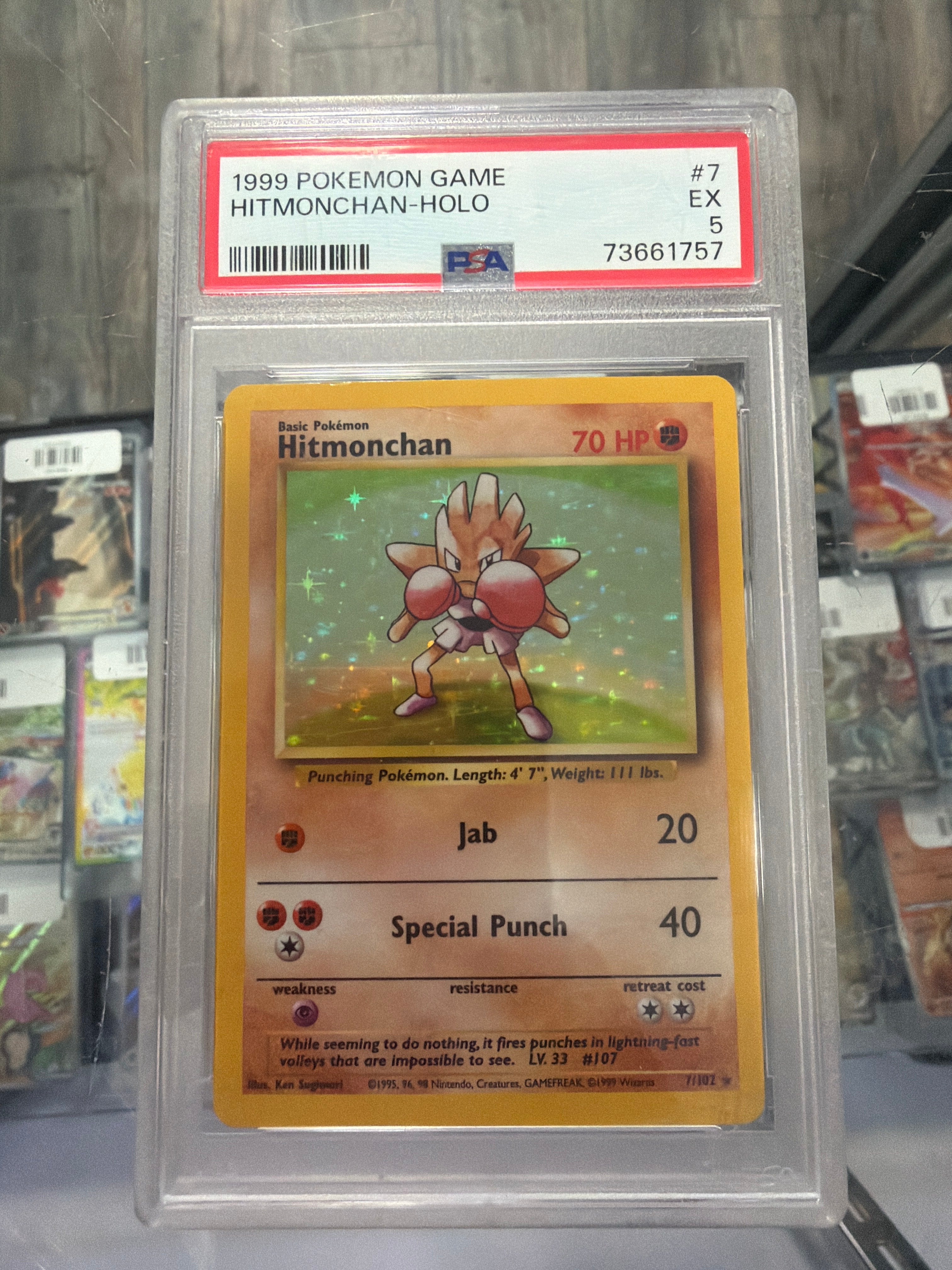 PSA 5 HITMONCHAN HOLO #7 (82019)