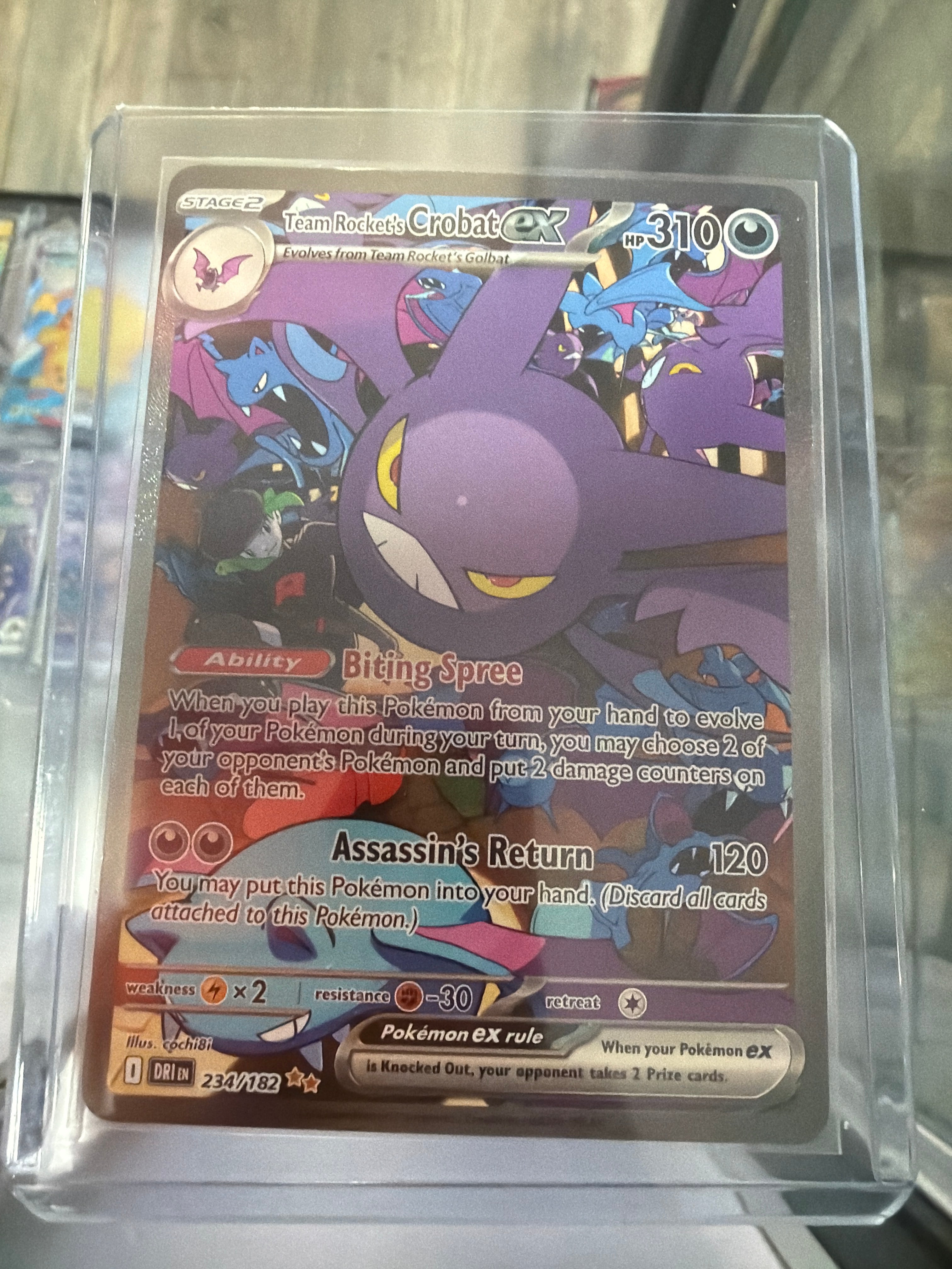 Pokémon Team Rocket’s Crobat Ex 234/182 Double Rare Full Art Scarlet & Violet NM