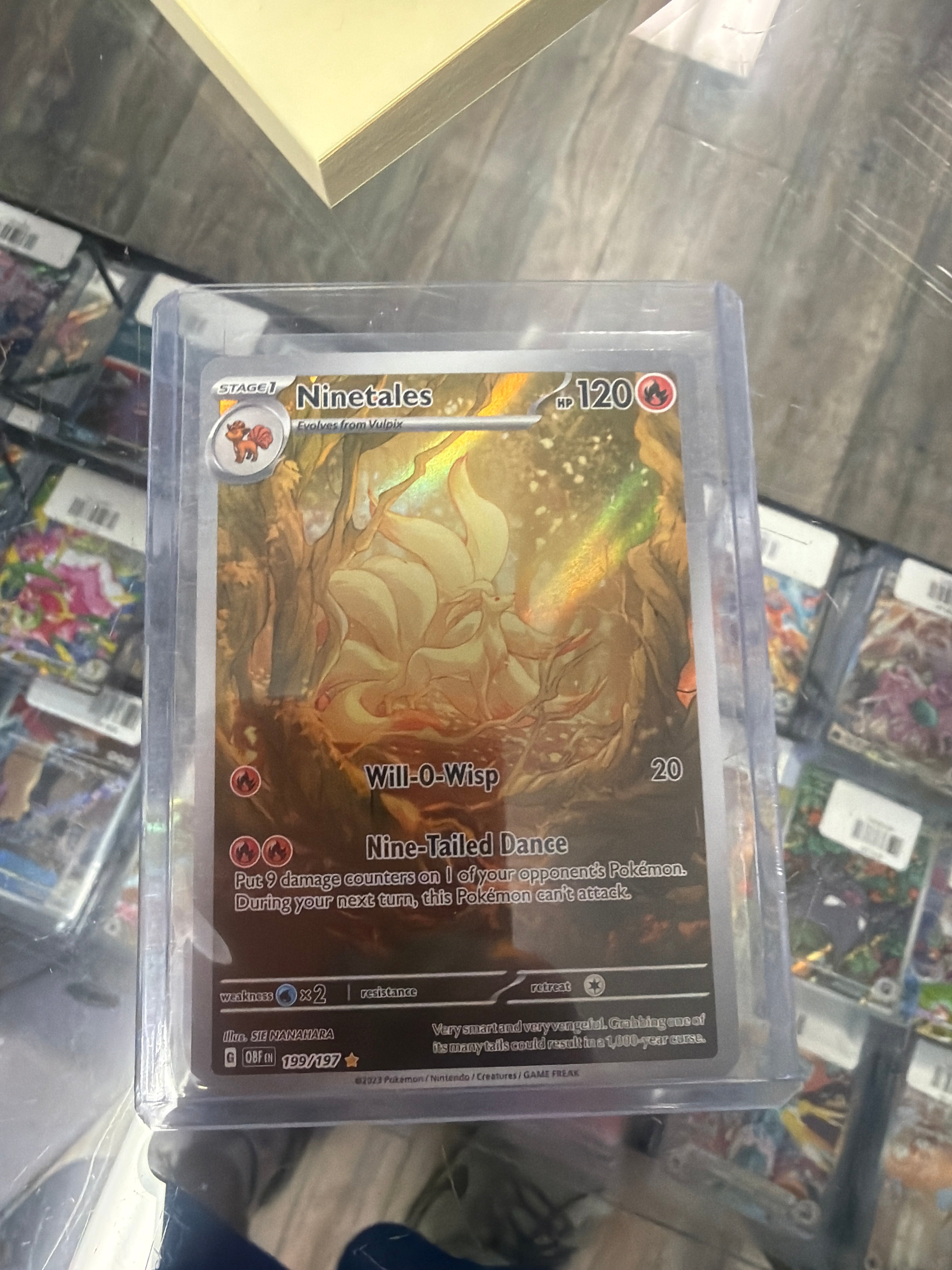 Pokemon TCG Ninetales 199/197 Obsidian Flames Illustration Rare Holo