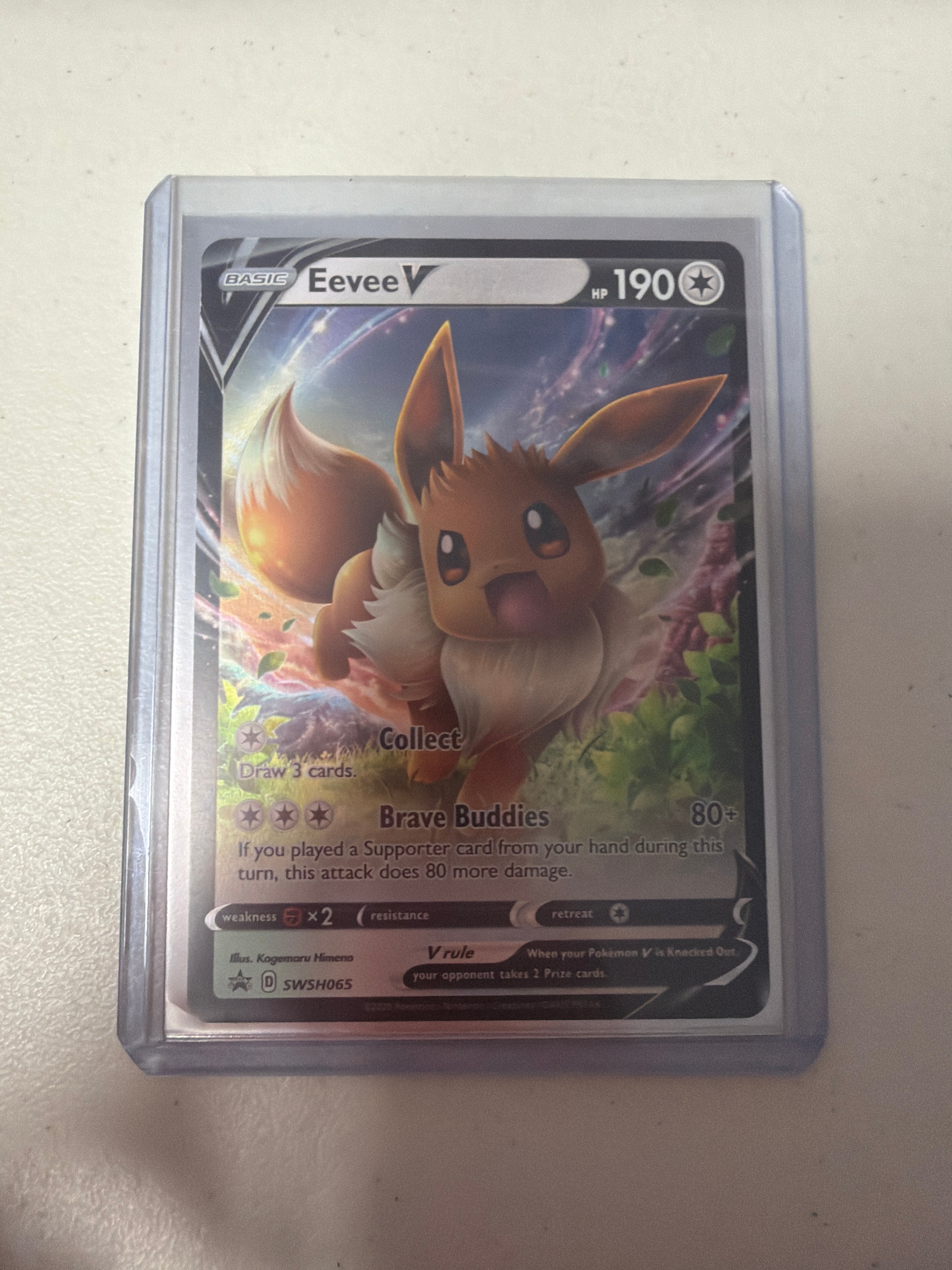 Pokemon |Eevee V - SWSH065 Black Star Promo Sword and Shield Near Mint +