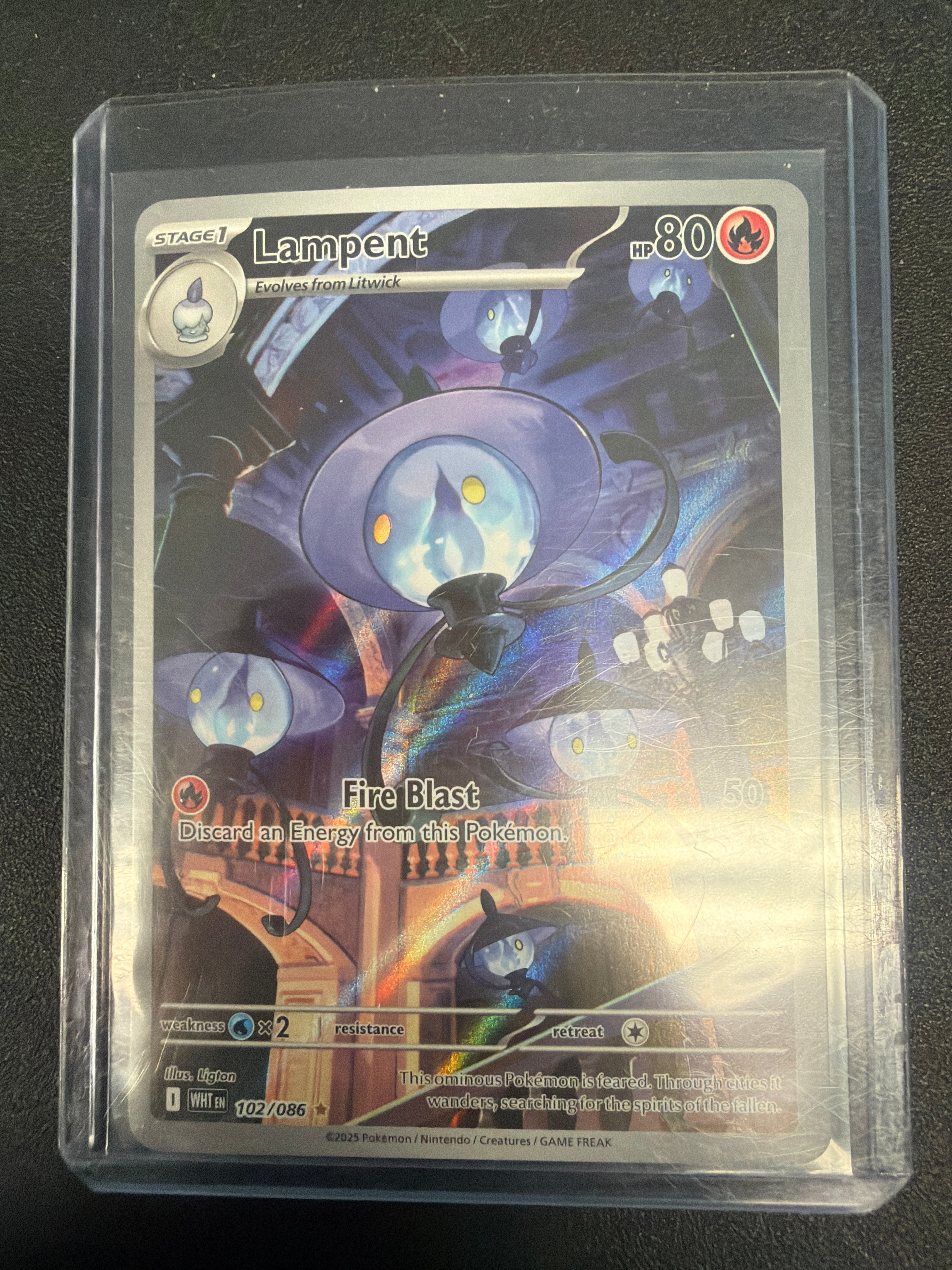 Pokemon | Lampent 102/086 White Flare- Illustration Rare - Pokemon TCG NM - #LA5