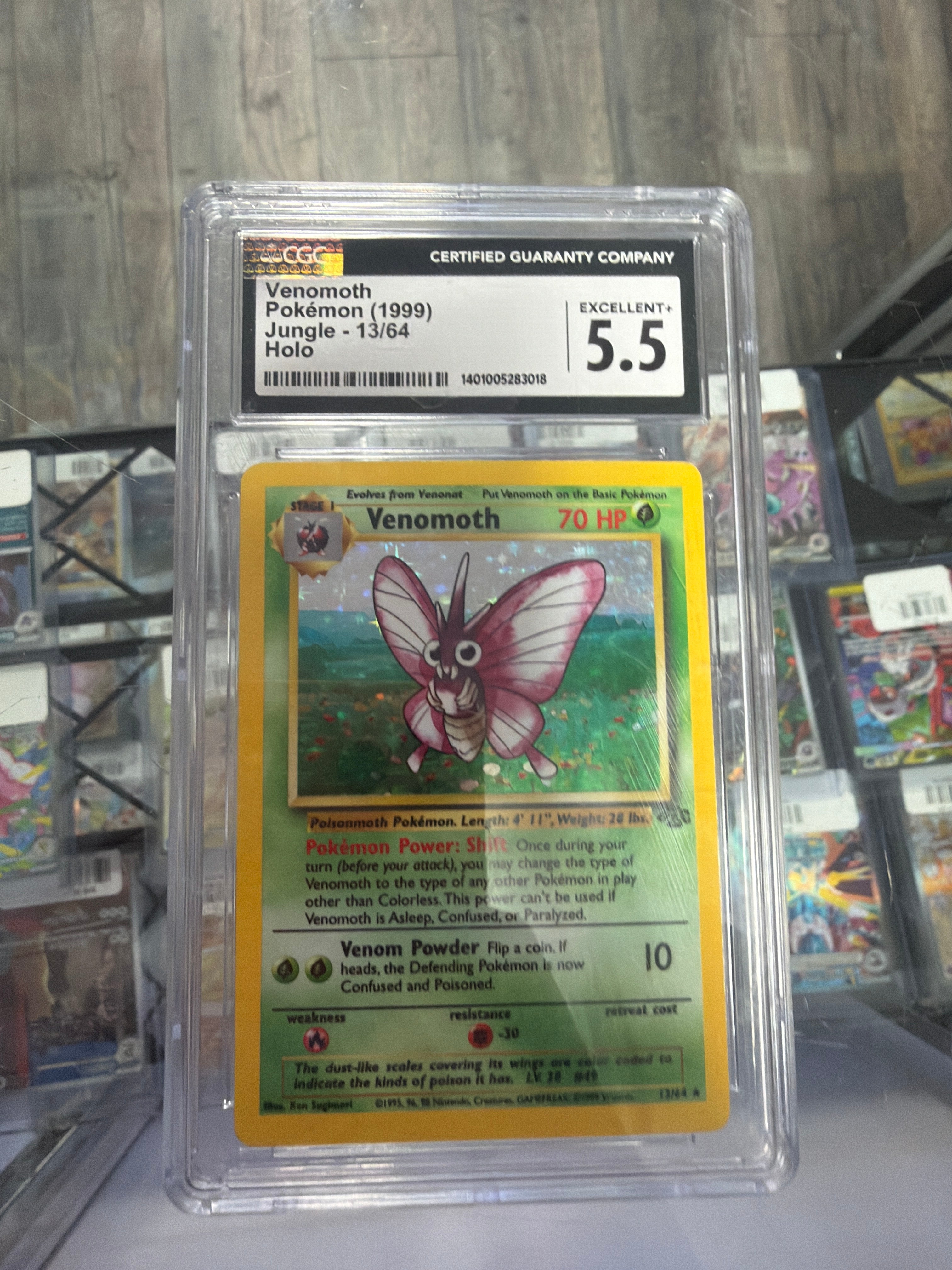 Pokemon Jungle Venomoth Holo 13/64 CGC 5.5 Venonat Pokémon 1999