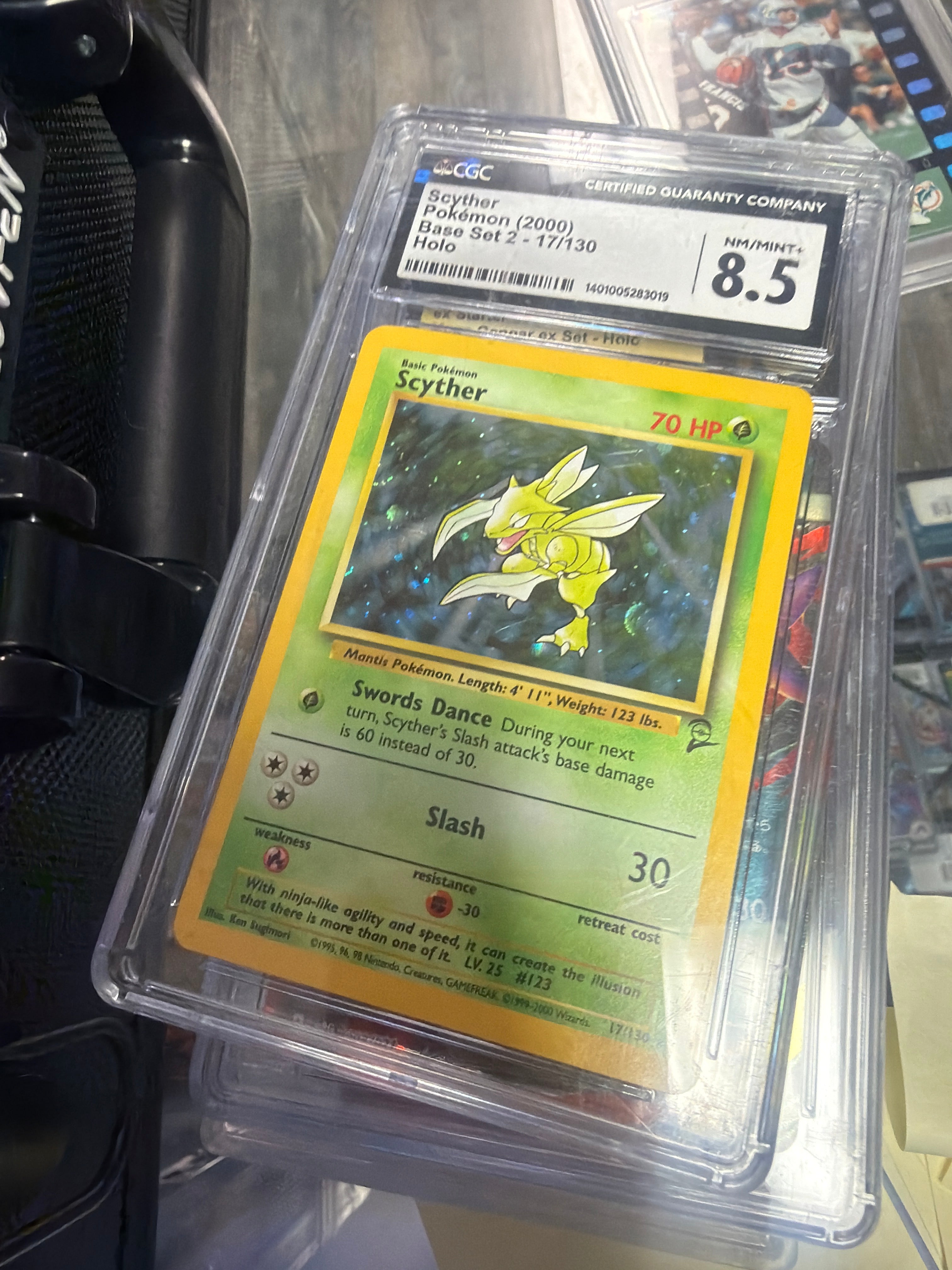 CGC 8.5 Scyther Holo Pokemon Card Base Set 2