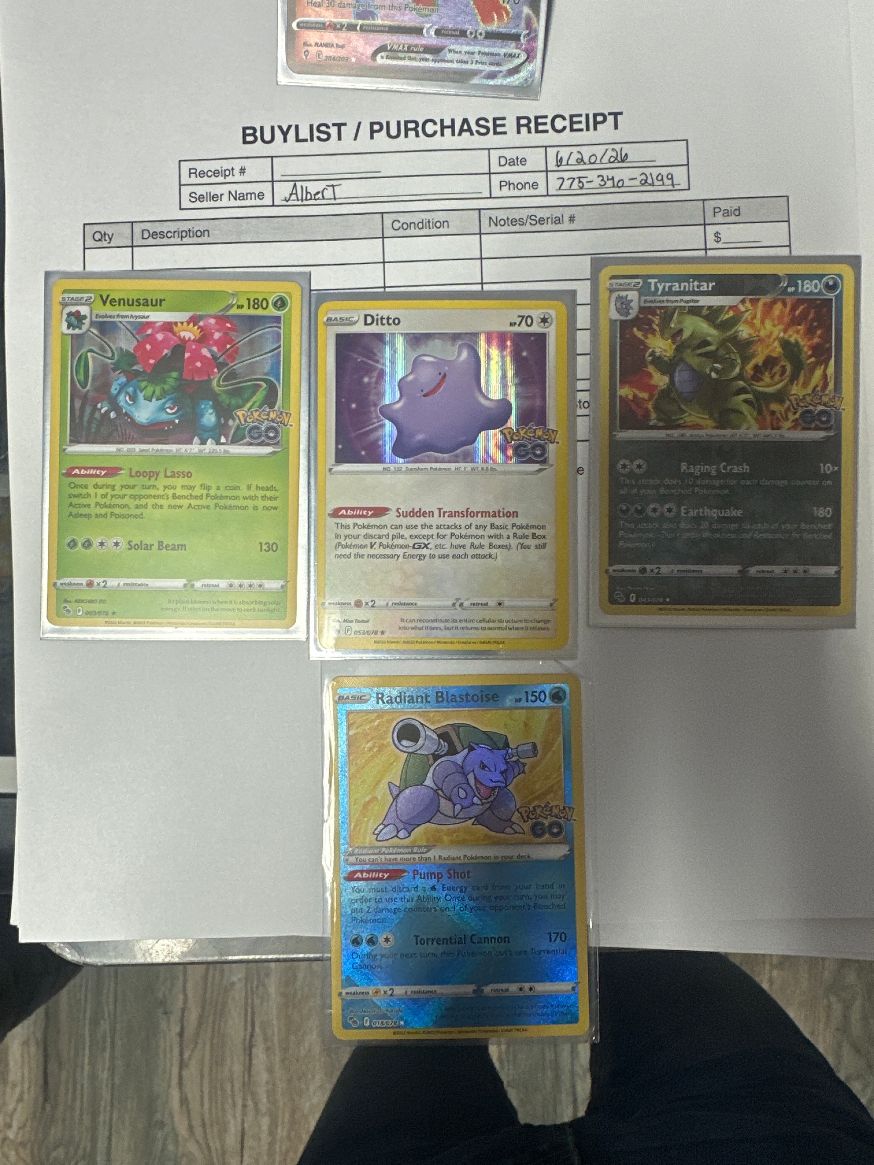 Pokémon Lot (4 cards)