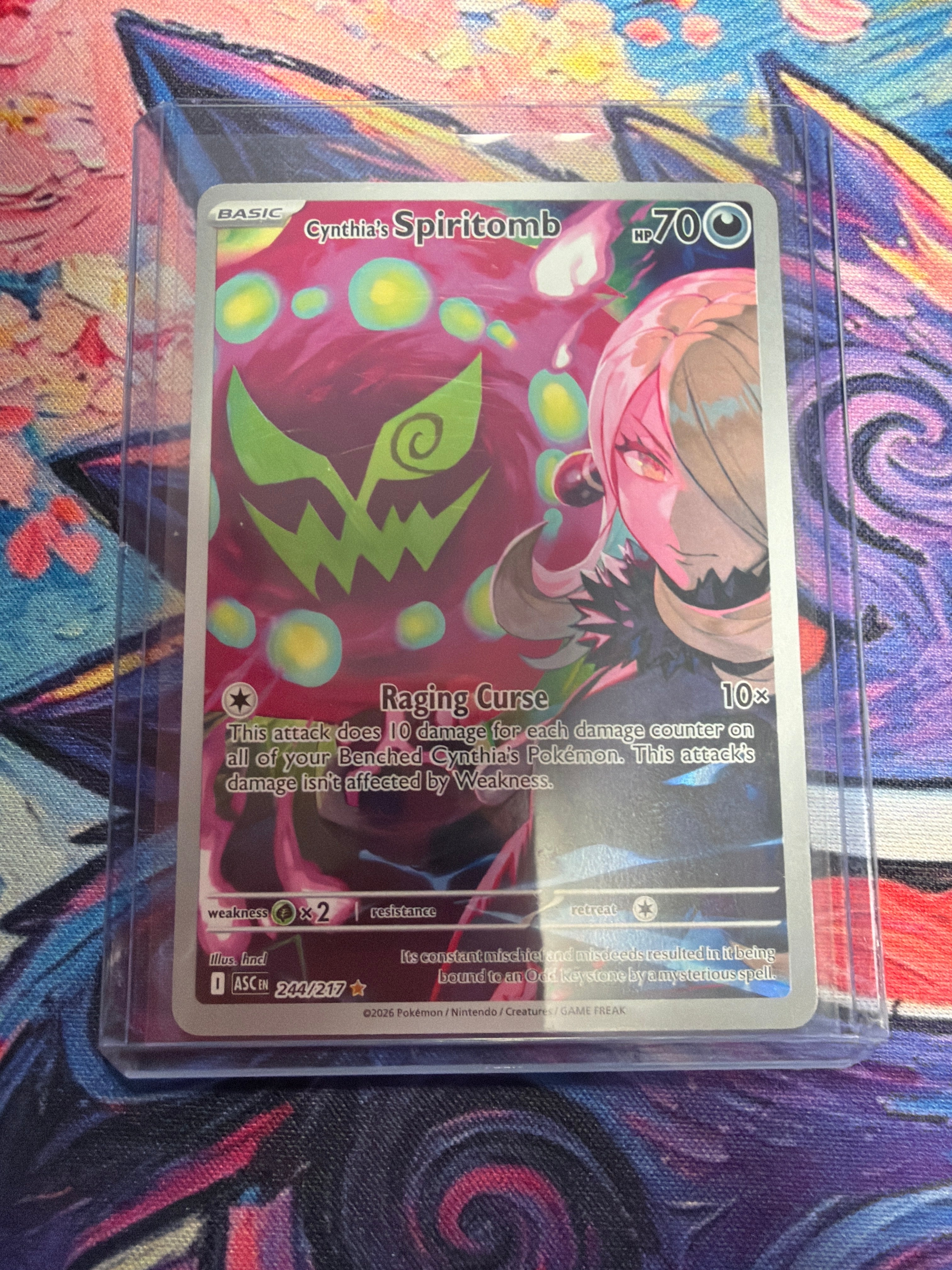 Cynthia's Spiritomb 244/217 Illustration Rare Ascended Heroes Pokemon Holo NM