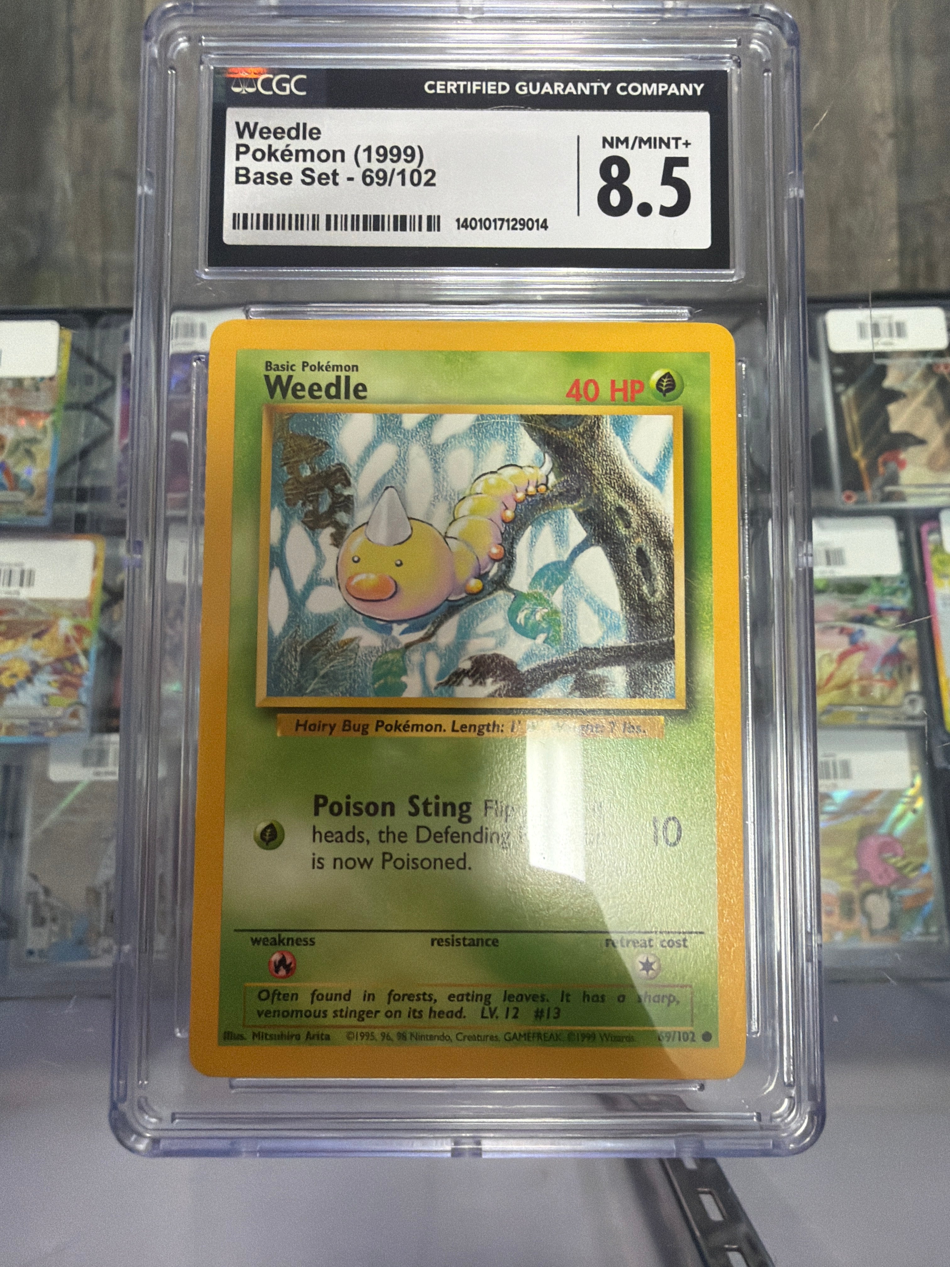 Pokémon TCG Base Set Weedle Card 69/102 CGC 8.5