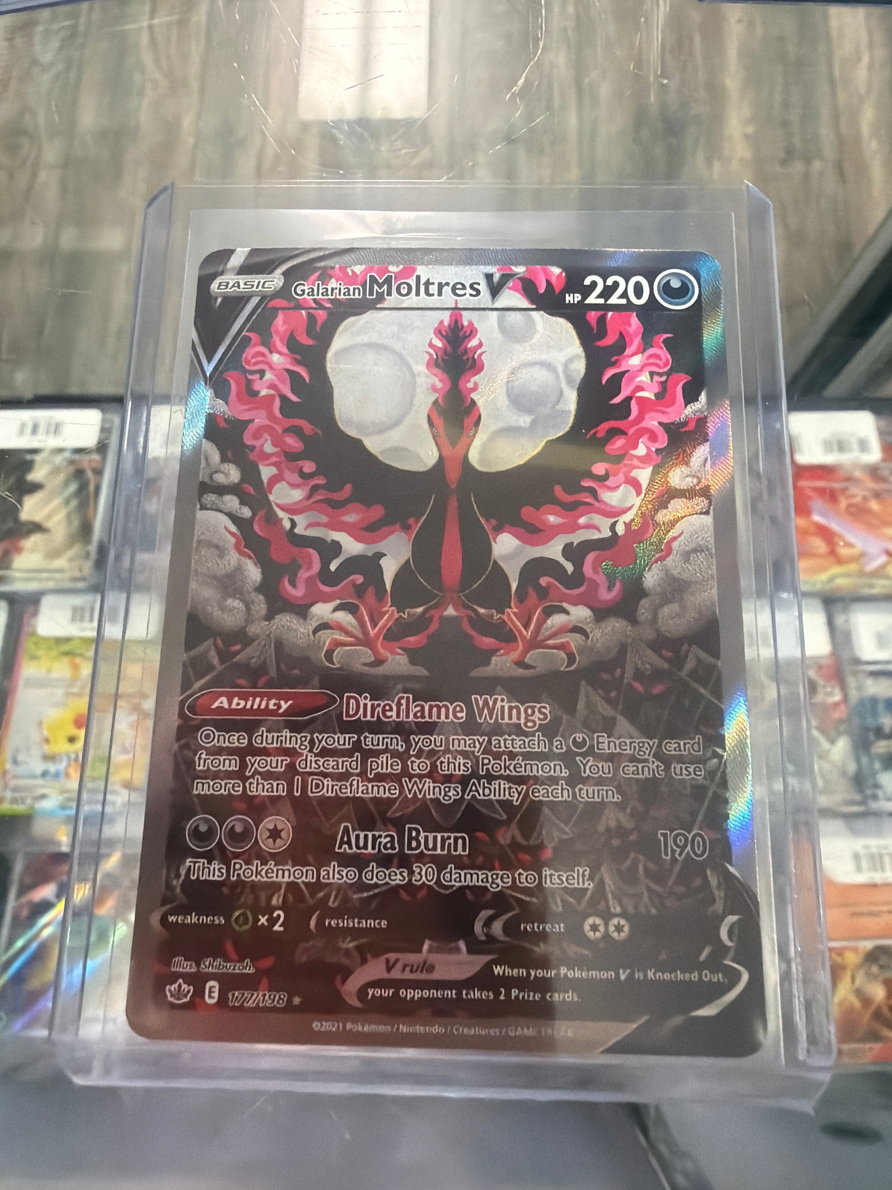 Galarian Moltres V - 177/198 Chilling Reign Alternate Art Pokemon - NM/LP