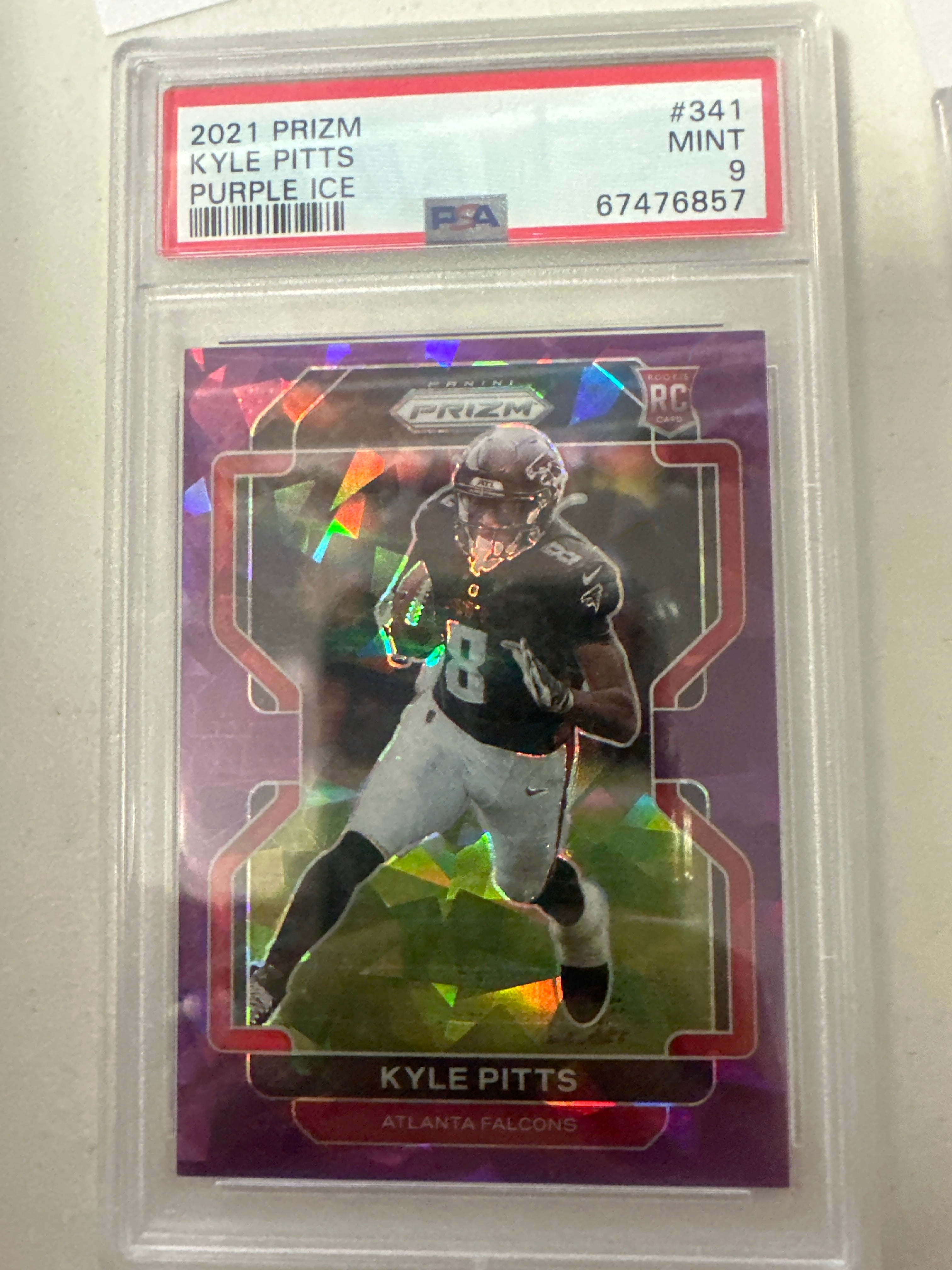PSA 9 2021 Panini Prizm Kyle Pitts Purple Ice