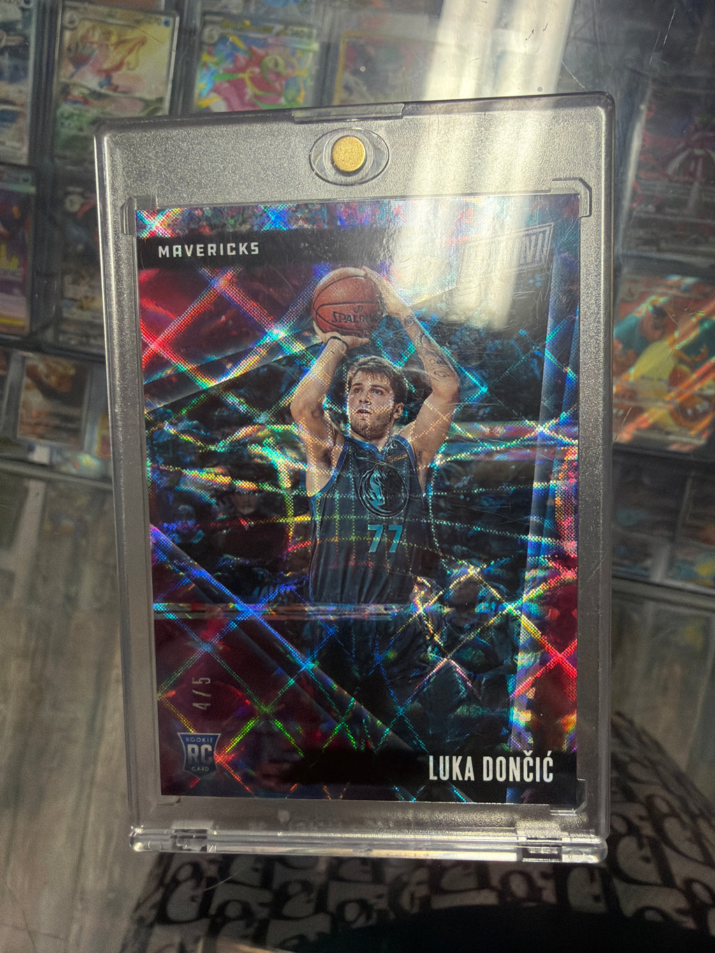 2019 Panini Father’s Day Luka Doncic Rookie Hyper Plaid /5 #56 Low Pop SSP