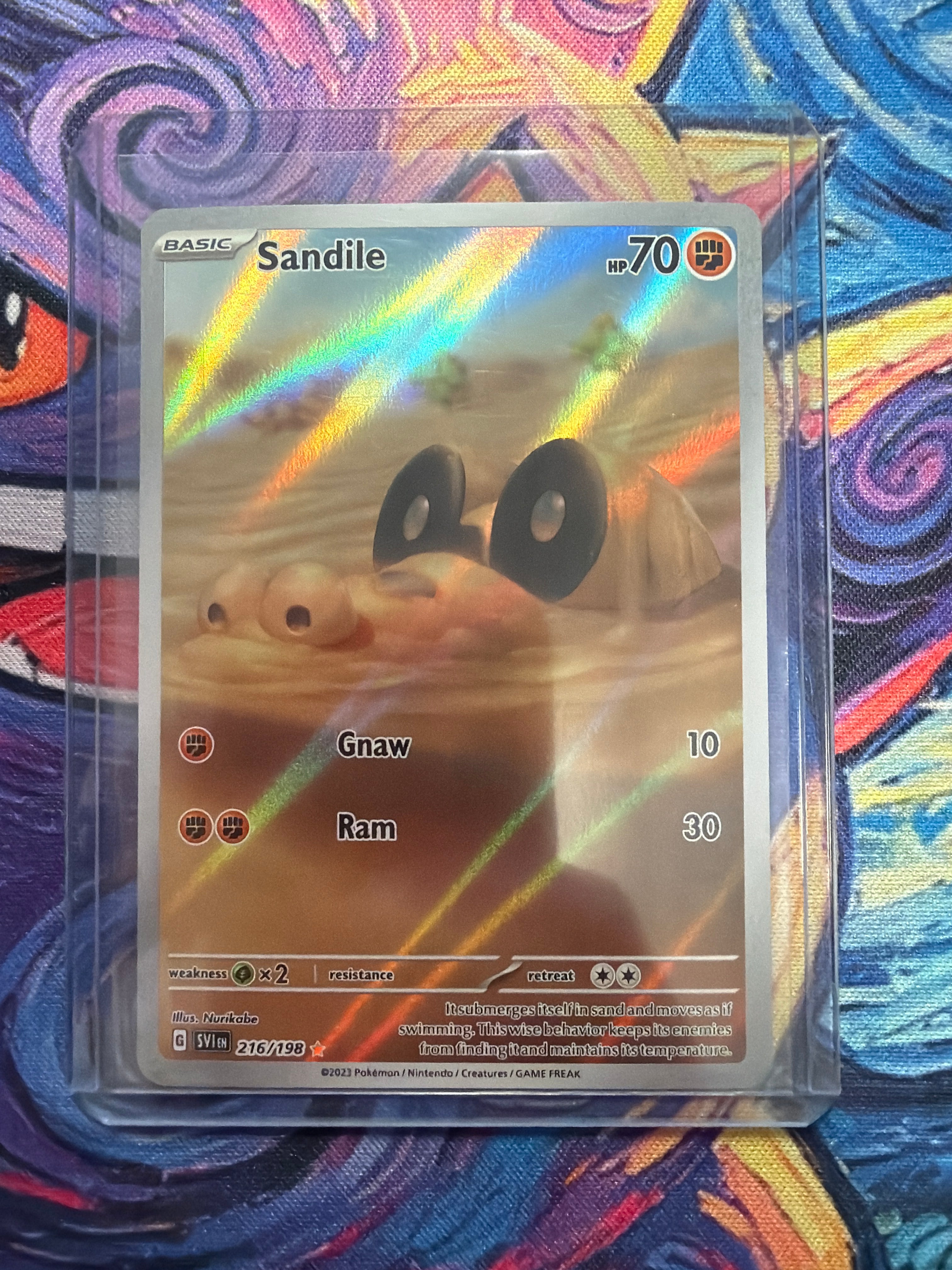 Sandile 216/198 Illustration Rare Scarlet and Violet Base Set Pokemon Card NM
