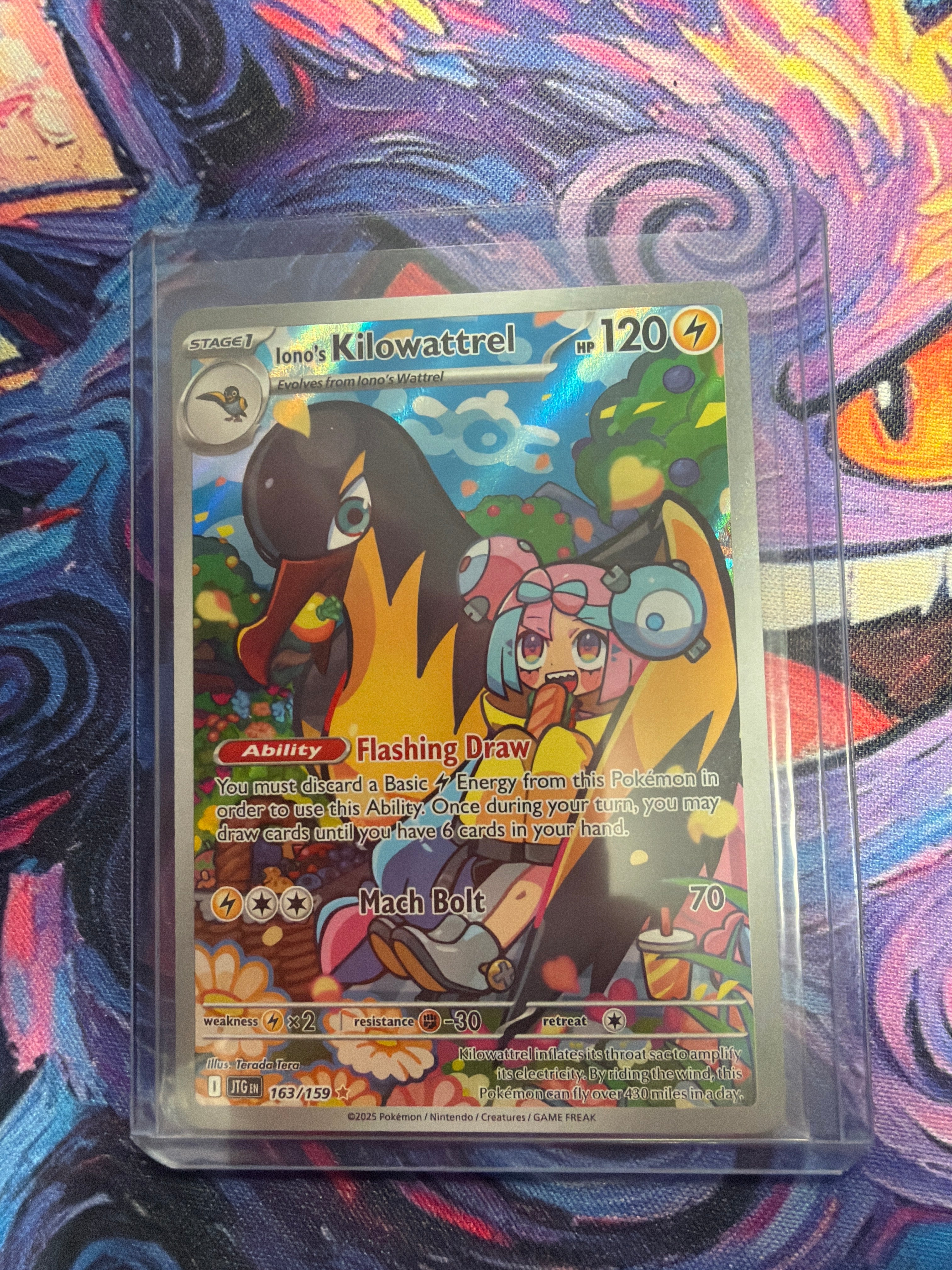 Iono's Kilowattrel 163/159 Journey Together Illustration Rare Full Art Pokemon