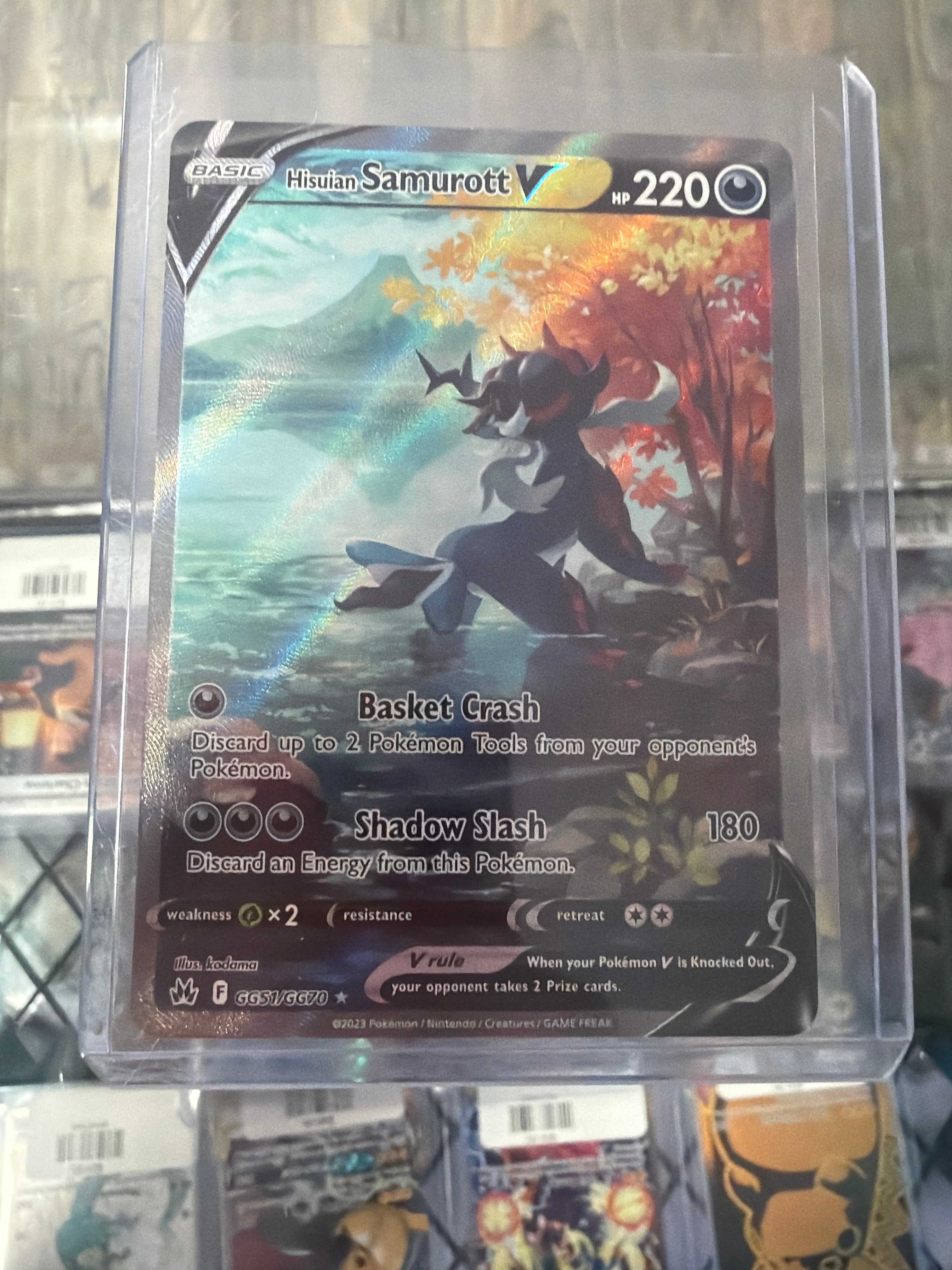Hisuian Samurott V GG51/GG70 Holo Crown Zenith Galarian Gallery Pokemon Holo NM