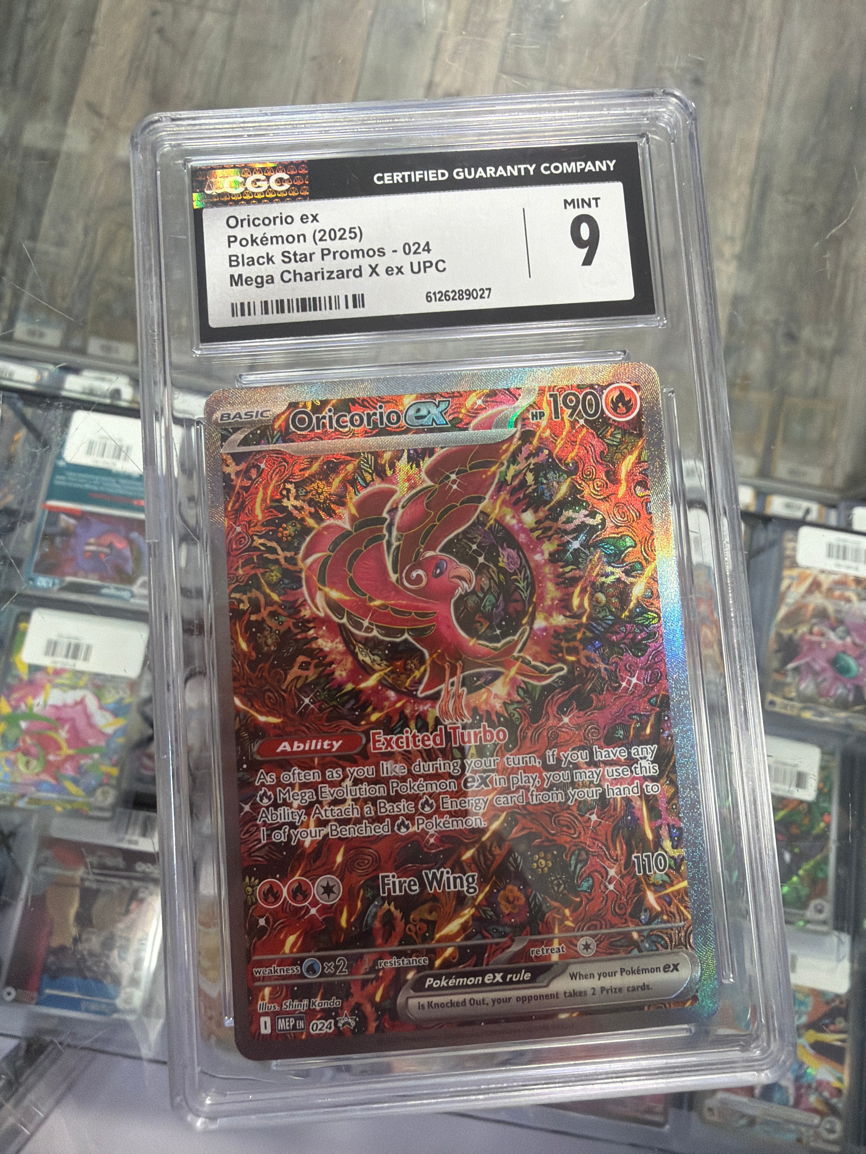ORICORIO EX POKEMON BLACK STAR PROMO 024 MEGA CHARIZARD X EX UPC CGC MINT 9