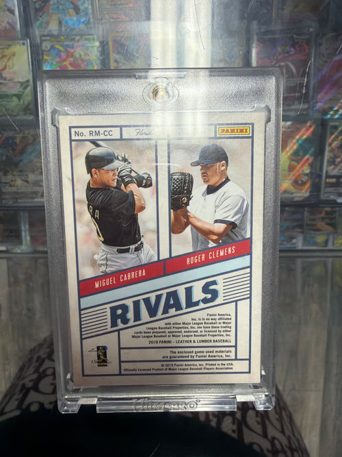 2019 Panini Leather & Lumber Rivals Materials Miguel Cabrera / Roger Clemens Dual Patch