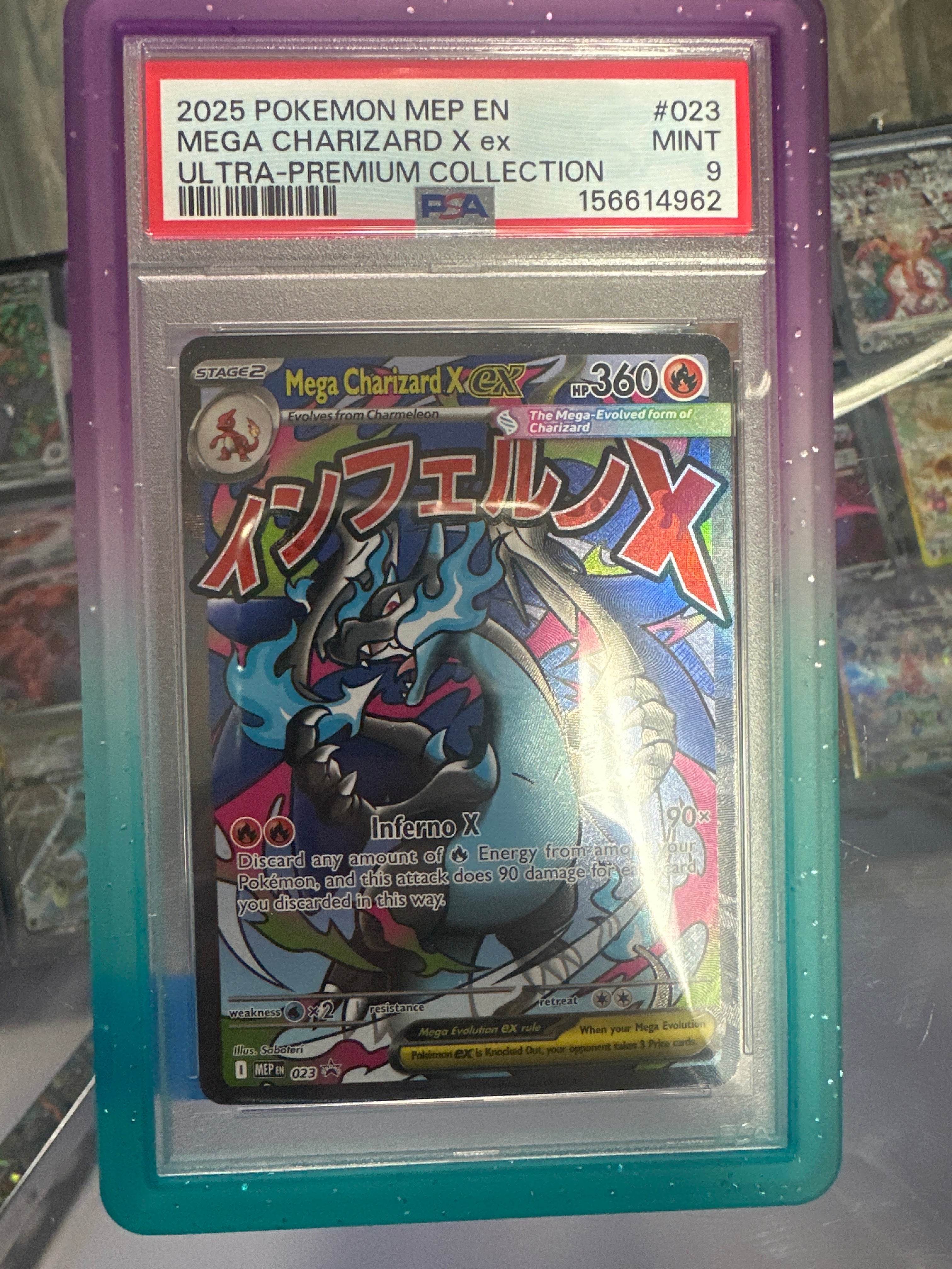 Pokémon | PSA 9 Mega Charizard X EX 023 Promo • Mega Evolution