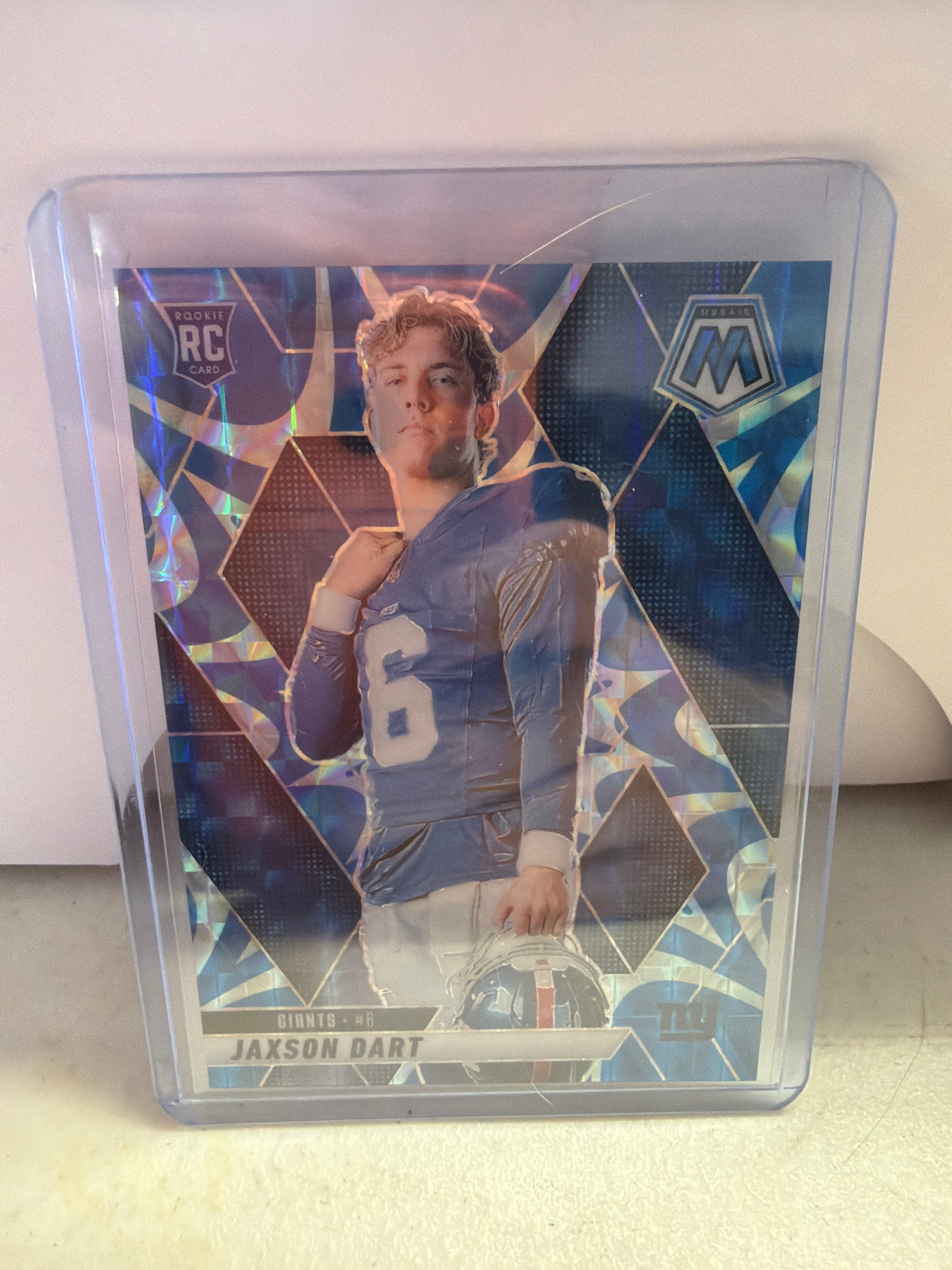 2025 Mosaic Football #288 Jaxson Dart ROOKIE VARIATION REACTIVE BLUE PRIZM (RC)
