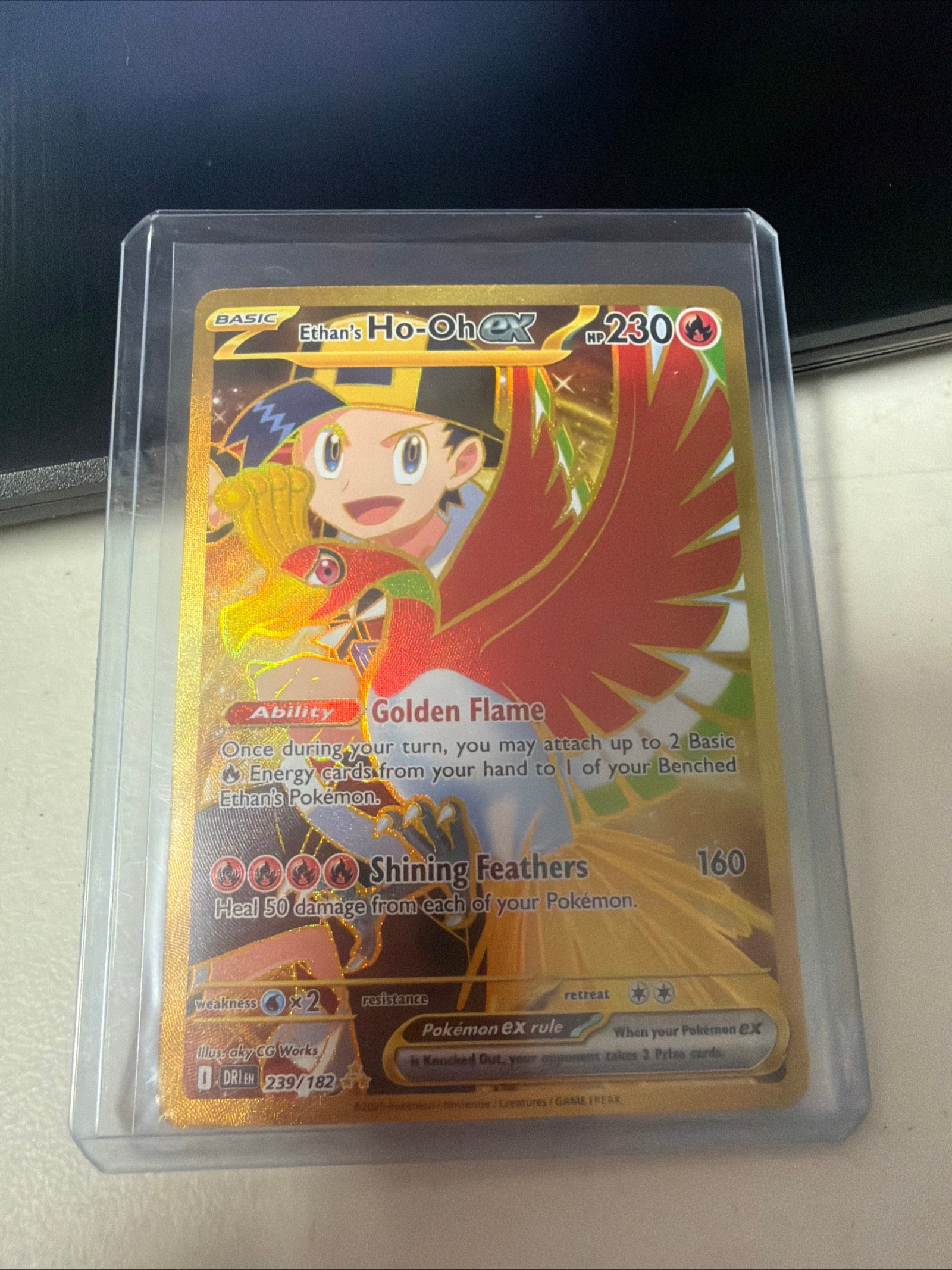 Ethan's Ho-Oh EX Gold Rare Card #239/182 Destined Rivals