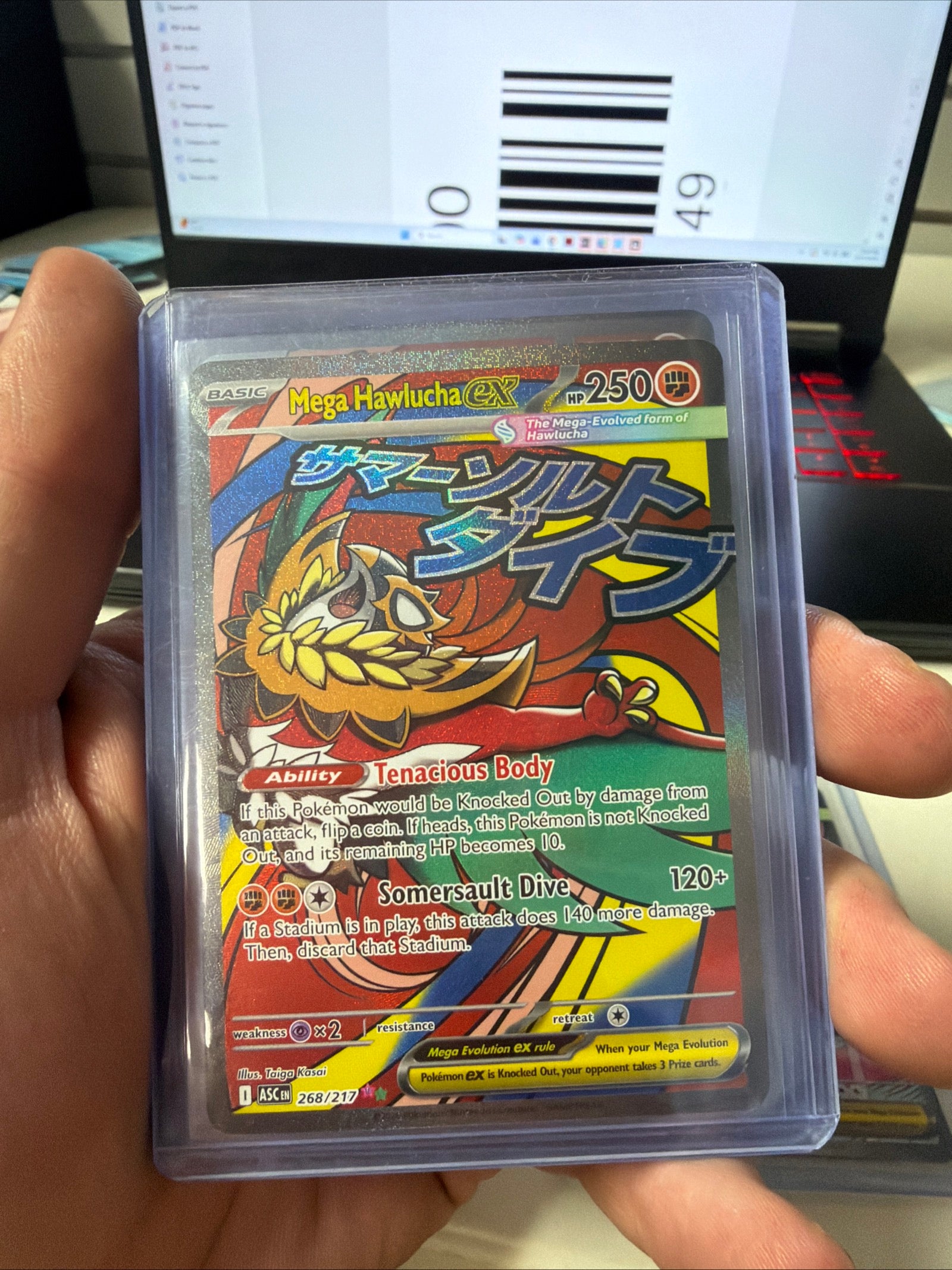 Pokemon Mega Evolution Ascended Heroes Mega Hawlucha Ex Attack Rare 268/217